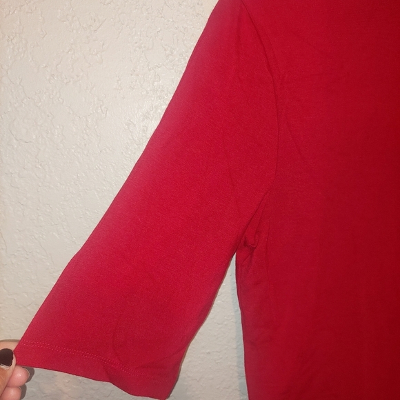 Lauren Ralph Lauren Women's Red Stretch Jersey Turtleneck, Medium NWT - Picture 3 of 5